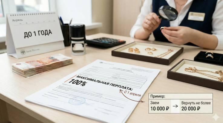 Важно для ломбардов: с 1 апреля максимальная переплата по займам снижена до 100%
