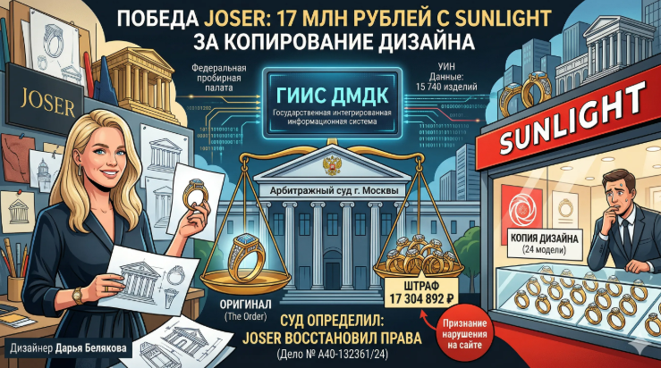 Данные ГИИС ДМДК помогли взыскать 17 млн рублей с Sunlight за копирование дизайна