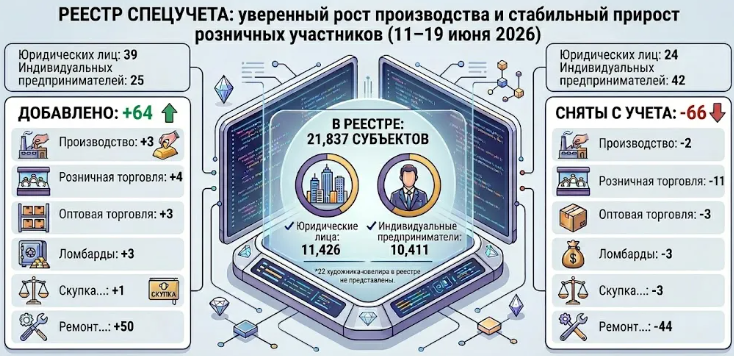 РЕЕСТР СПЕЦУЧЕТА: уверенный рост производства и стабильный прирост розничных участников