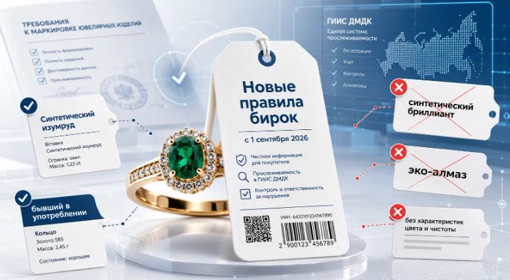 Федеральная пробирная палата (ФПП) вводит новые жесткие требования к ювелирным биркам