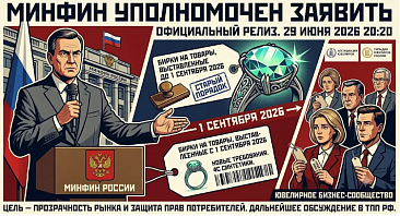 Минфин России подготовит разъяснения к маркировке для продавцов ювелирных изделий с синтетическими камнями