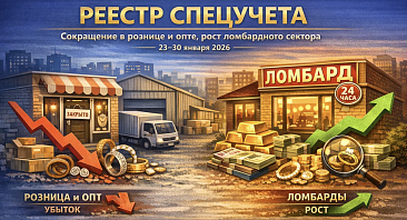 РЕЕСТР СПЕЦУЧЕТА: сокращение в рознице и опте, рост ломбардного сектора
