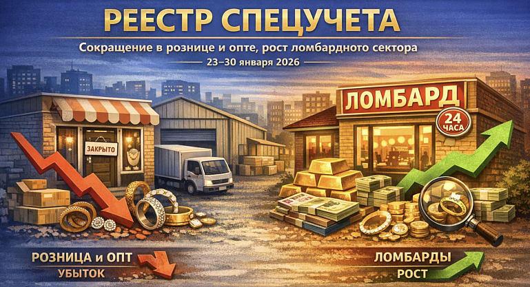 РЕЕСТР СПЕЦУЧЕТА: сокращение в рознице и опте, рост ломбардного сектора